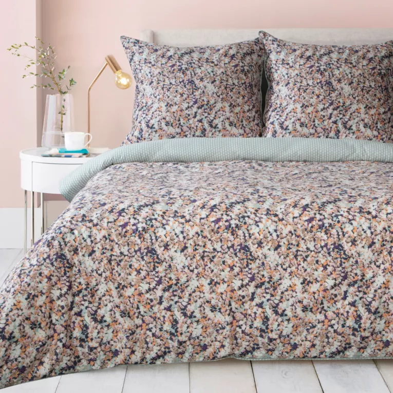 Pościel 220x200 cm z makosatyny bawełnianej kolor miętowy, pomarańczowy ESPRIT