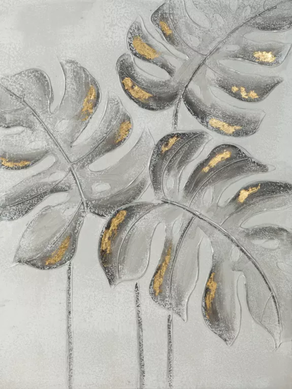 Obraz BOTANIC ręcznie malowane na płótnie liście monstery