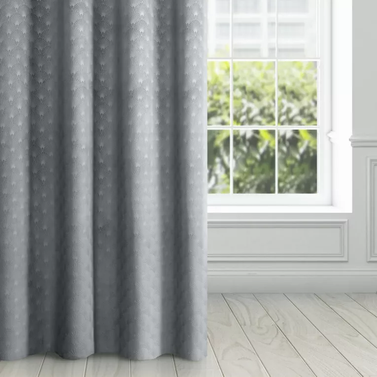 Zasłona stalowa z wytłaczanego welwetu 140x250 cm przelotka - JULIA