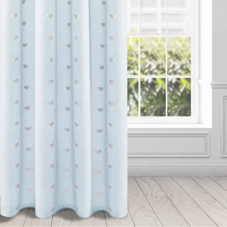 Dekoracja okienna BONNIE z nadrukowanymi srebrnymi sercami