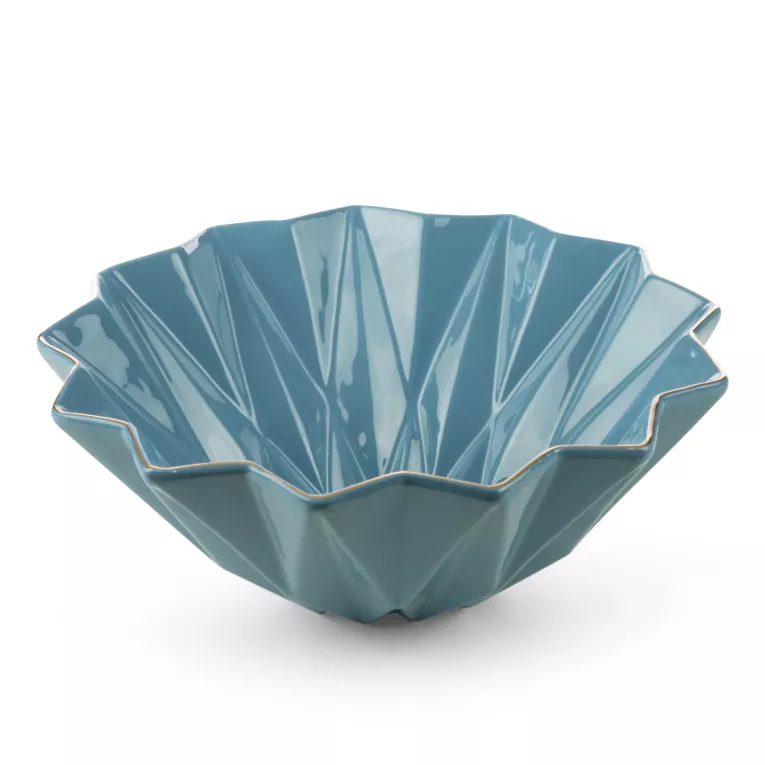 Patera ceramiczna ALANI z geometrycznymi wytłoczeniami