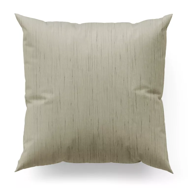 Poszewka szyta beżowa z tkaniny welwetowej w pionowe prążki, wykończona obciążnikiem