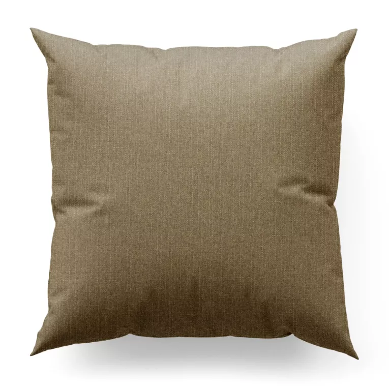 Poszewka szyta ciemnobrązowa z tkaniny o naturalnym splocie w stylu eko