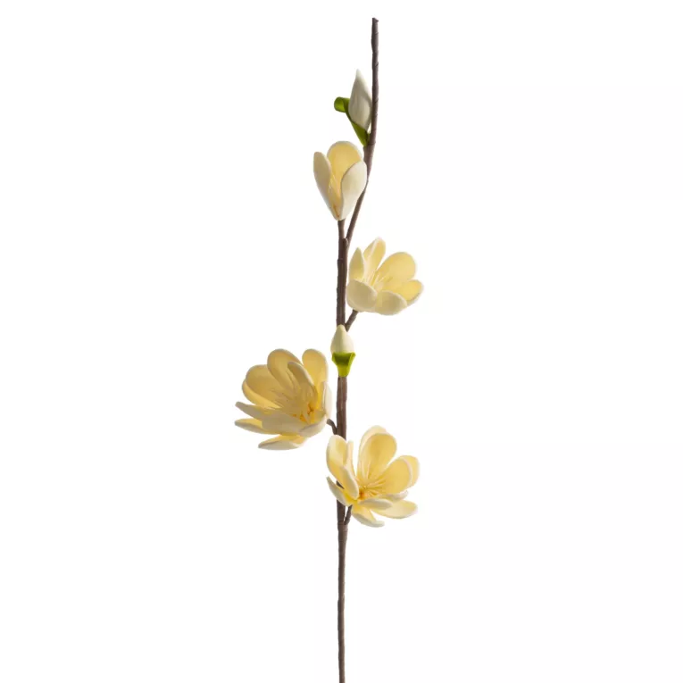 Kwiat sztuczny kremowy z plastycznej pianki foamiran 82 cm