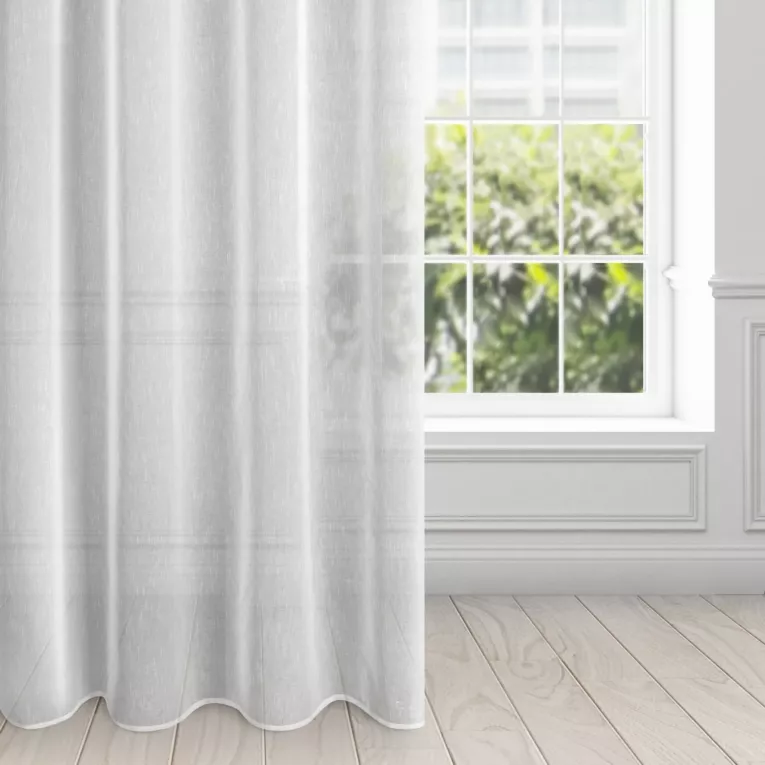 Firana biała o strukturze drobnego deszczyku 140x250 cm przelotka SONIA