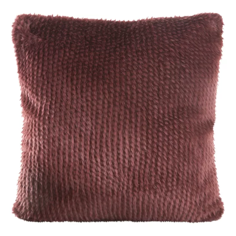 Poszewka na poduszkę 45x45 cm bordowa z futerkowej tkaniny FOX Diva Line