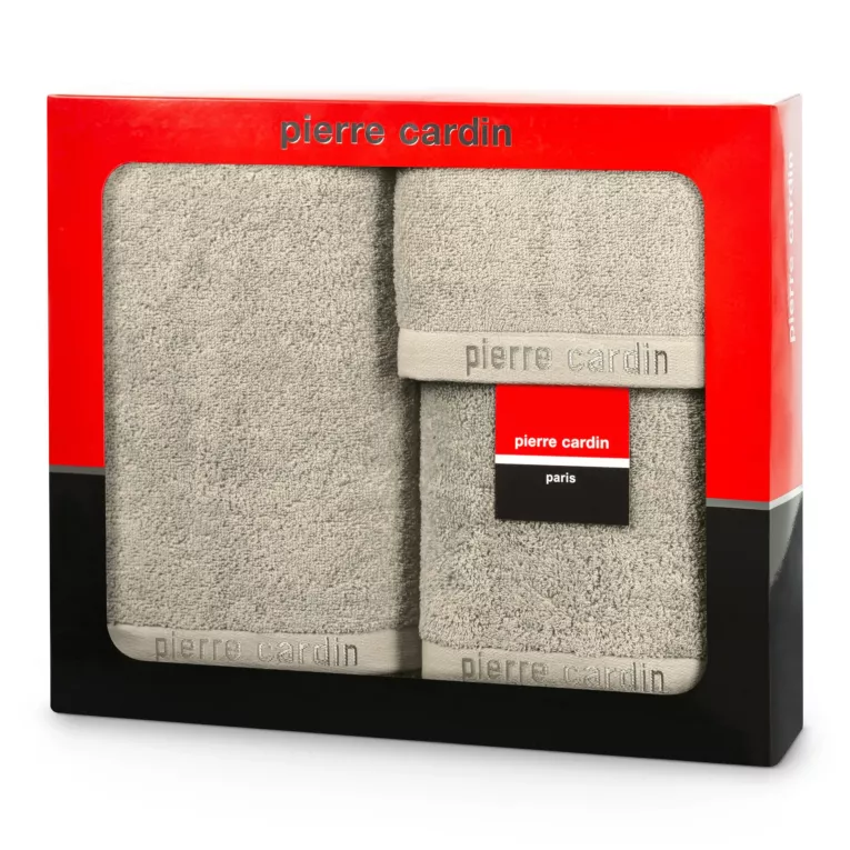 Zestaw ręczników bawełnianych na prezent 3 szt kolor jasnobeżowy 430 g/m2 EVI Pierre Cardin