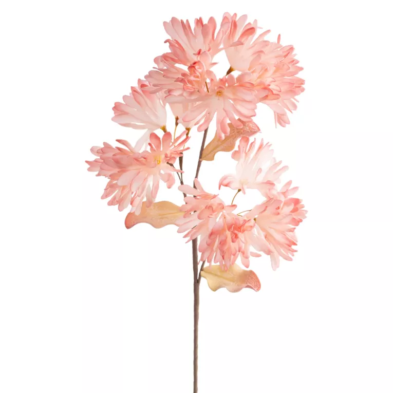 Kwiat sztuczny jasnoróżowy z plastycznej pianki foamiran 75 cm