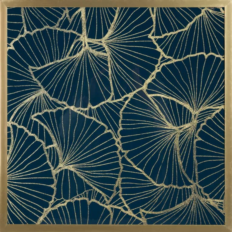 LIMITED COLLECTION Obraz MUSA 3 ze złotym błyszczącym nadrukiem w złotej ramie ENERGIA GRANATU