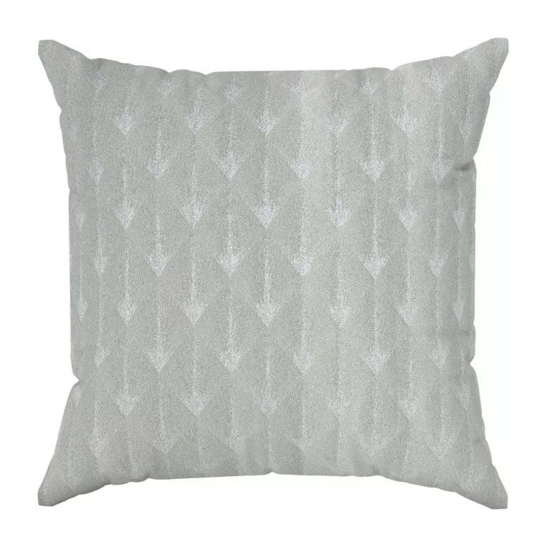 Poszewka szyta kremowo srebrna z tkaniny w elegancki geometryczny wzór z błyszczącą nicią