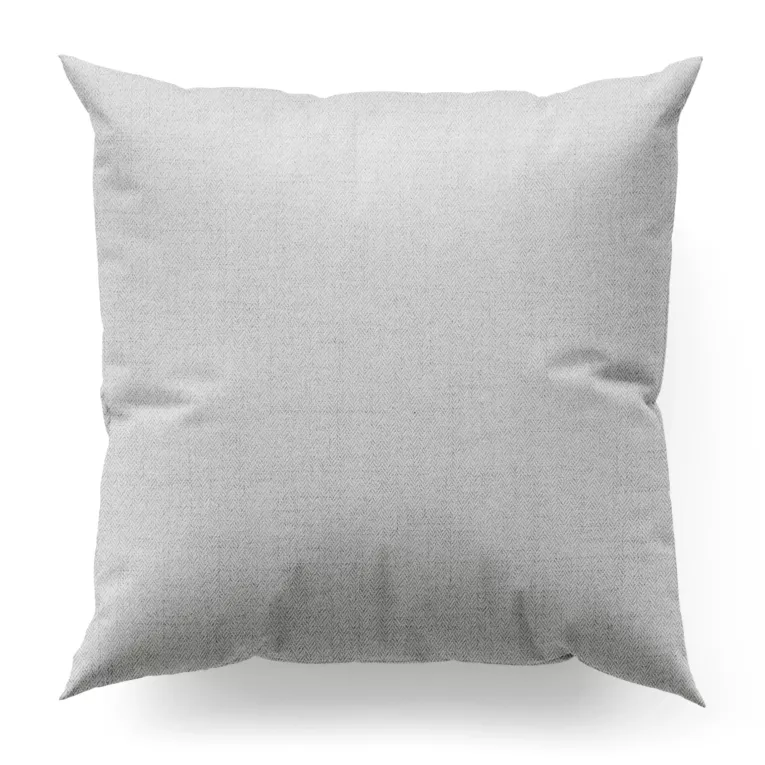 Poszewka szyta srebrna z tkaniny z jodełkowym wzorem geometrycznym