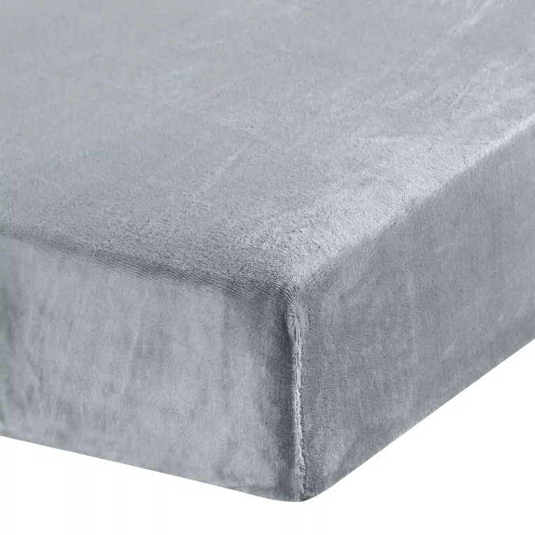 Prześcieradło polarowe z gumką 220x200 cm kolor srebrny 250 g/m2 FLANO