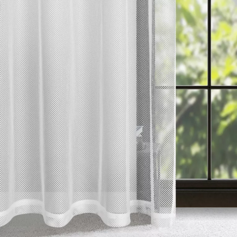 Firana biała z gęstej siateczki 140x250 cm przelotka MEGI