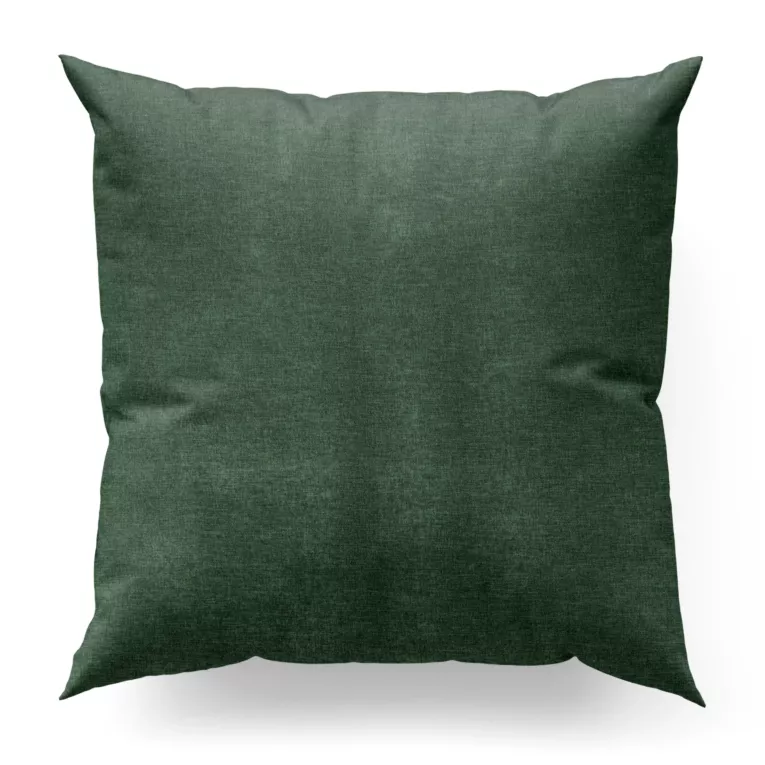 Poszewka szyta zielona z tkaniny szenilowej z efektem melanżu