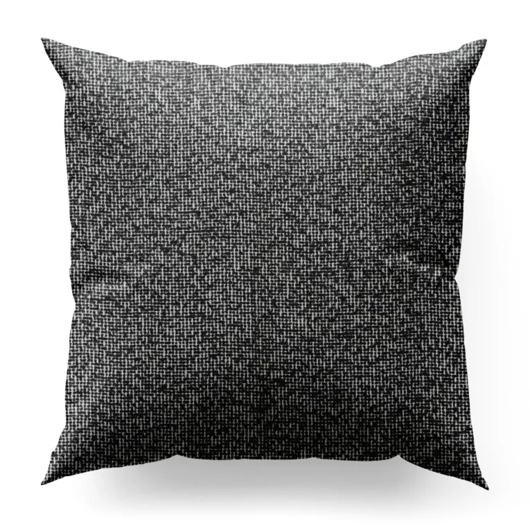 Poszewka szyta czarna z tkaniny typu bukla z efektem melanżu