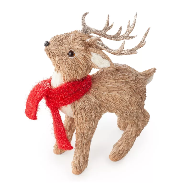 Figurka świąteczna uroczy JELEŃ w szaliku