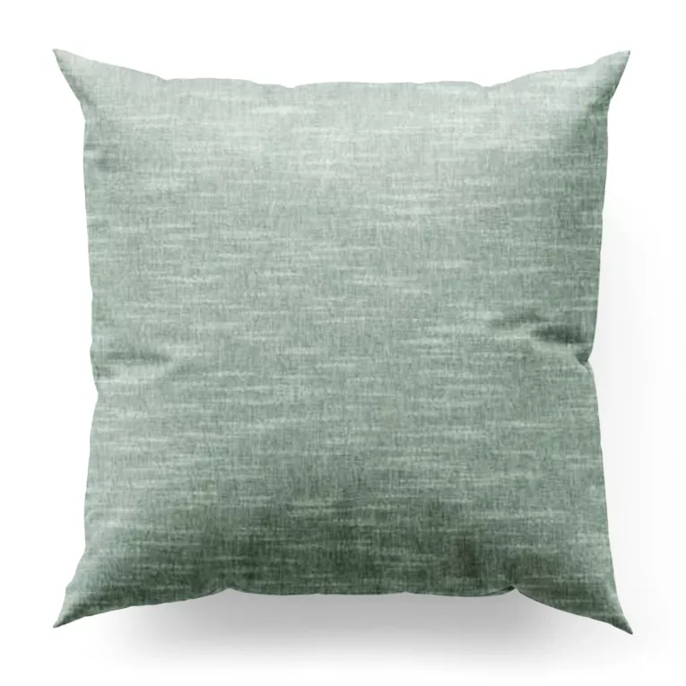 Poszewka szyta miętowa z matowej luźnotkanej tkaniny z efektem melanżu, wykończona obciążnikiem