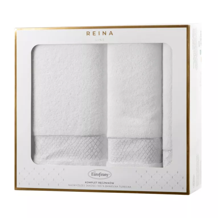 Zestaw ręczników bawełnianych na prezent 3 szt. kolor biały, srebrny 500 g/m2 NATALI