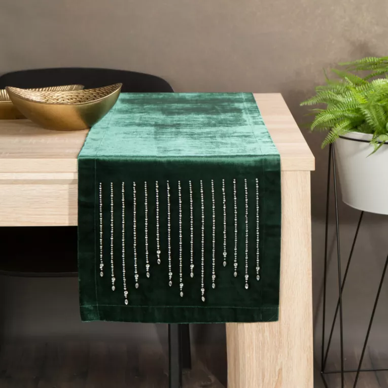 Bieżnik ROYAL 3 z lśniącego welwetu z cyrkoniami