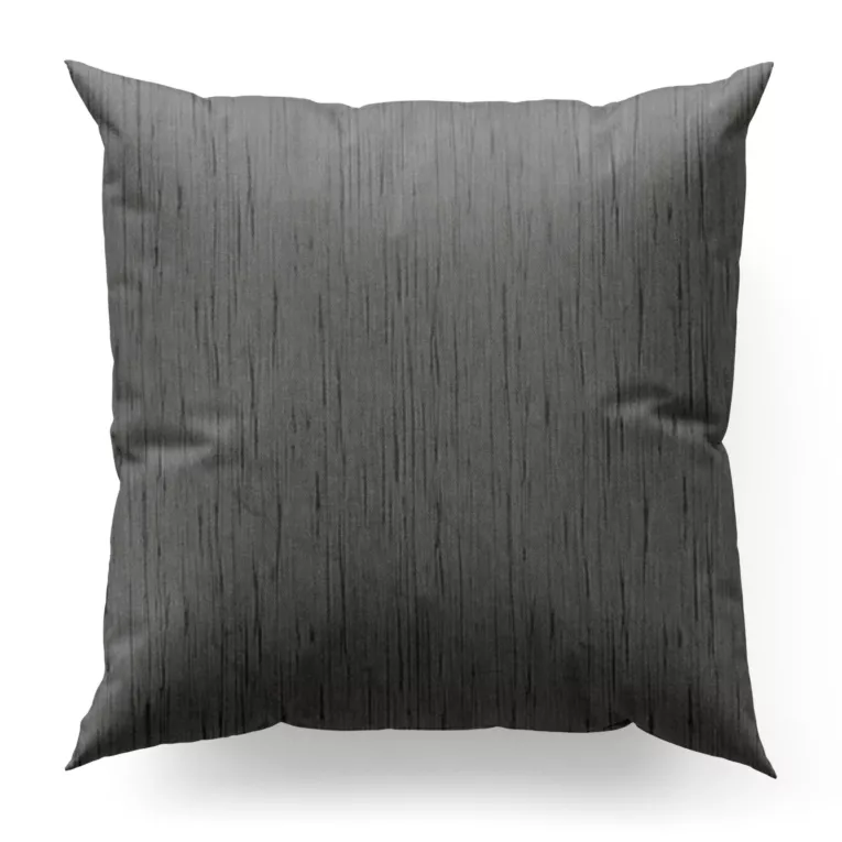 Poszewka szyta ciemnoszara z tkaniny welwetowej w pionowe prążki, wykończona obciążnikiem