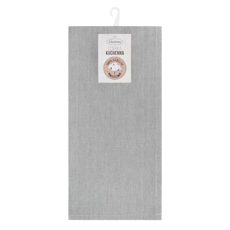 Komplet ściereczek kuchennych 2szt 50x70 cm bawełniany kolor srebrny zdobionych w pasy 200 g/m2 KARIN