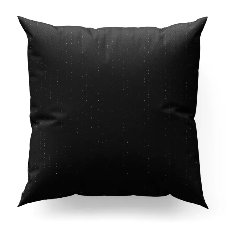 Poszewka szyta czarna z miękkiej, matowej tkaniny w stylu eko o naturalnym splocie