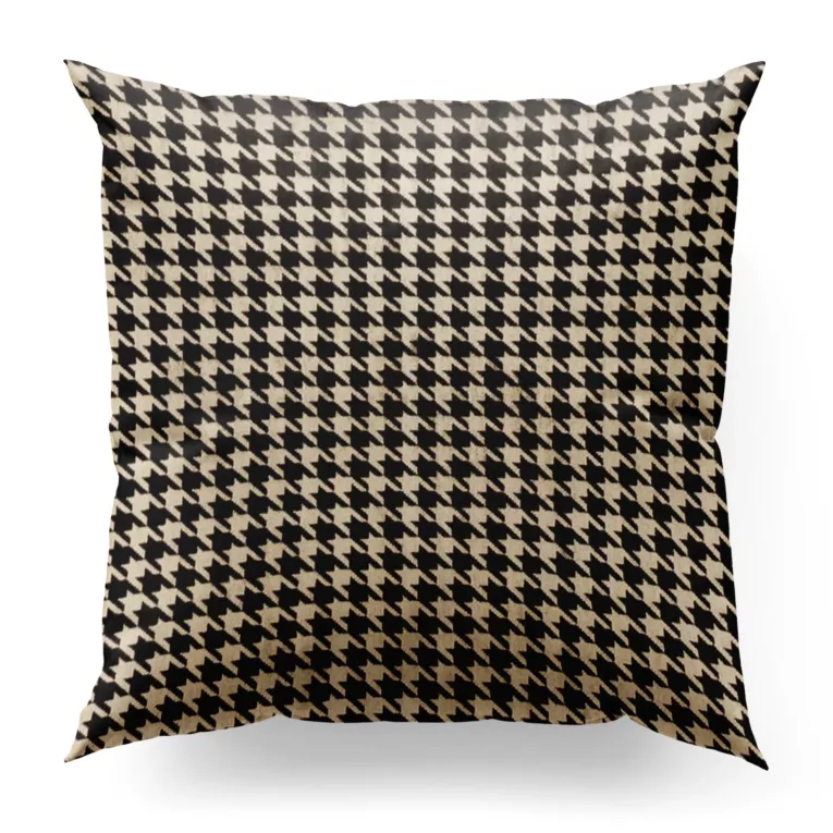 Poszewka szyta czarno złota z welwetowej tkaniny obiciowej w elegancki wzór, w stylu glamour Italissima Eva Minge