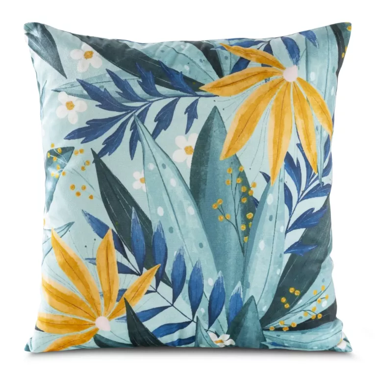 Poszewka VELVET 94 z miękkiego welwetu z malarskim botanicznym wzorem