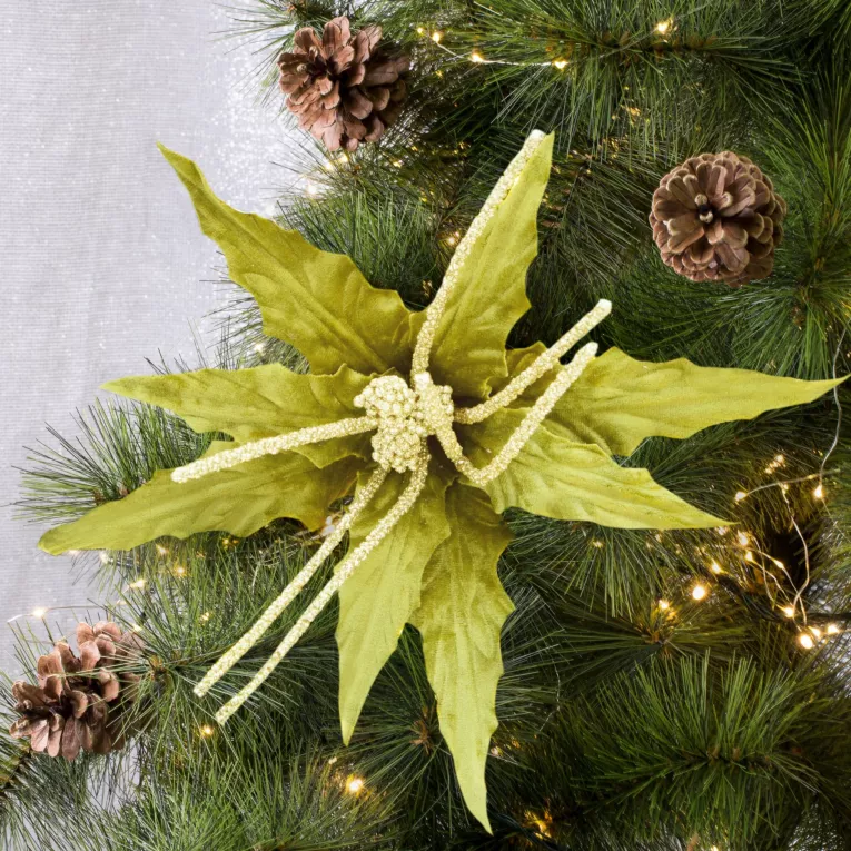 Świąteczny kwiat dekoracyjny z welwetu