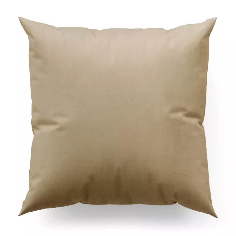 Poszewka szyta beżowa z miękkiej tkaniny welwetowej