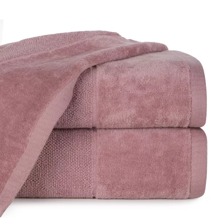 Ręcznik do rąk 30x50 cm bawełniany kolor pudrowy zdobiony welwetową bordiurą  500 g/m2 FERO