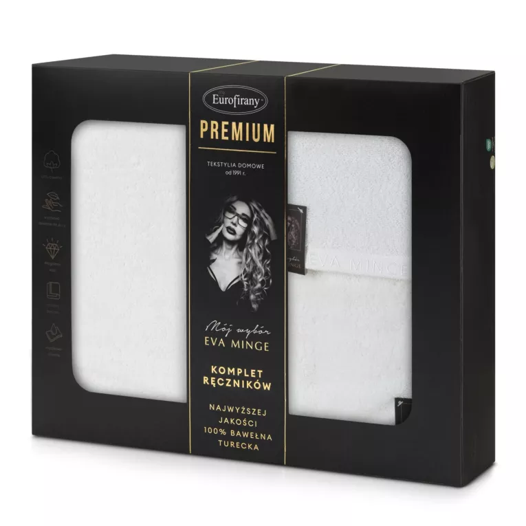 Zestaw ręczników bawełnianych na prezent 3 szt kolor biały 550 g/m2 VENUS Eva Minge