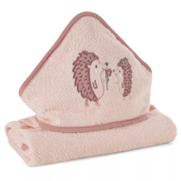 Ręcznik kąpielowy dziecięcy 100x100 cm bawełniany kolor różowy 350g/m2 z kapturem BABY 68