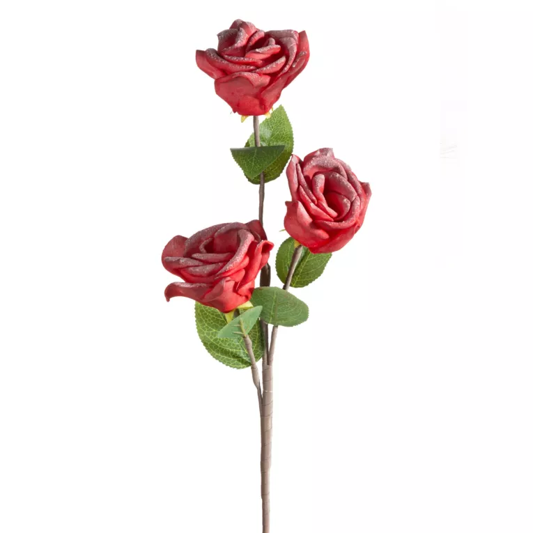 Kwiat sztuczny czerwony z plastycznej pianki foamiran 50 cm