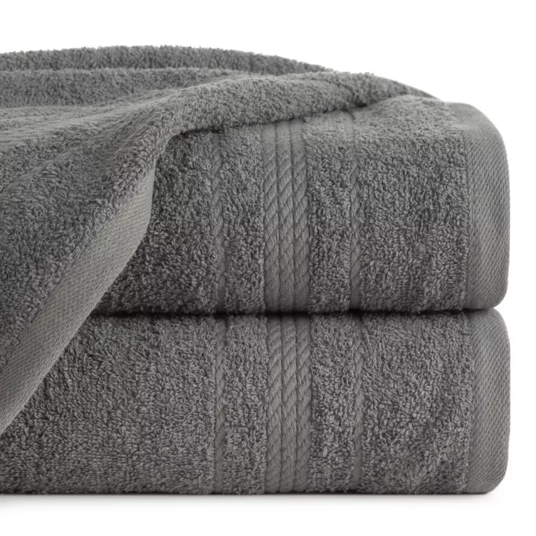 Ręcznik do rąk 30x50 cm bawełniany kolor stalowy z delikatną bordiurą w formie sznurka 450 g/m2 ELMA