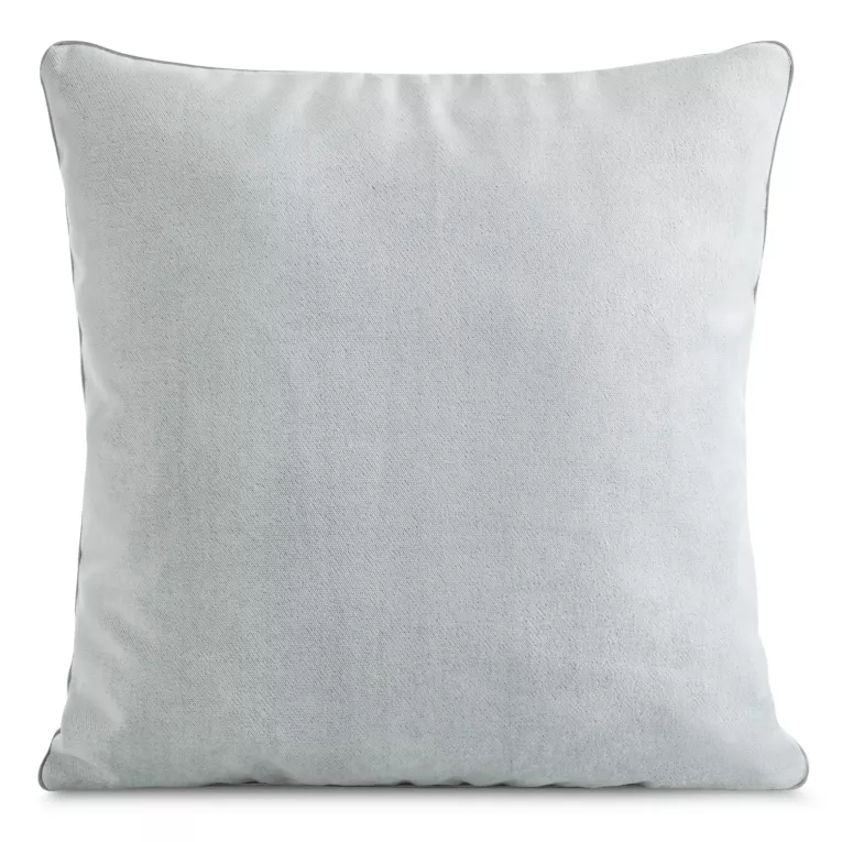 Komplet poszewek na poduszki 2 szt 45x45 cm welwetowych srebrnych z ozdobną wypustką