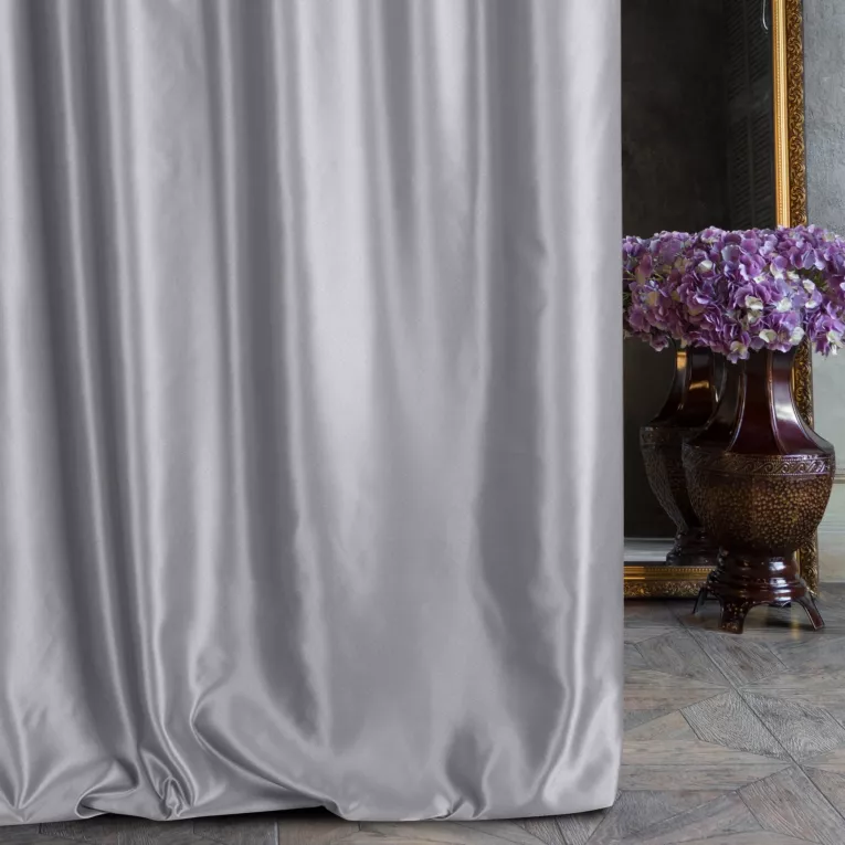 Tkanina zasłonowa jednokolorowa gładka z satynowym połyskiem