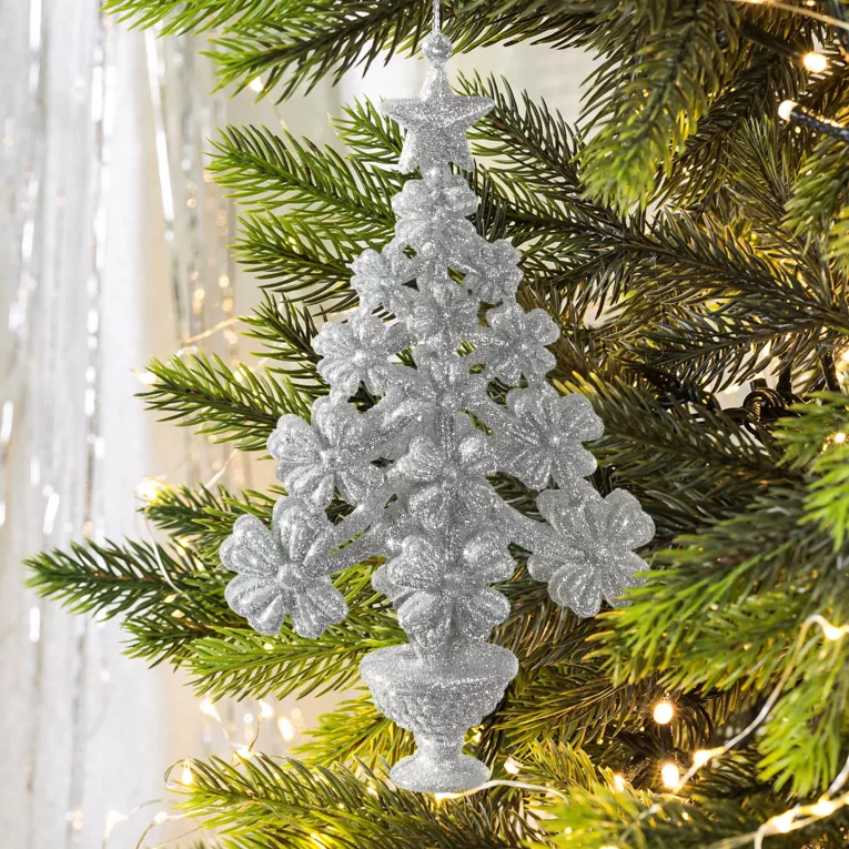 Ozdoba choinkowa CHOINKA dekorowana brokatem