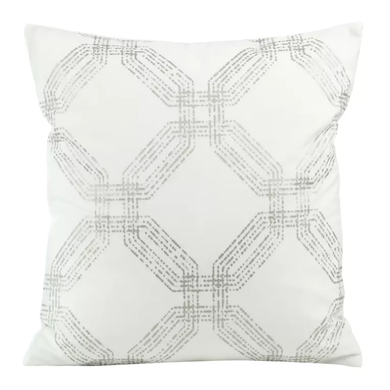 Poszewka na poduszkę 45x45 cm welwetowa kolor biały z błyszczącym nadrukiem BLINK 30