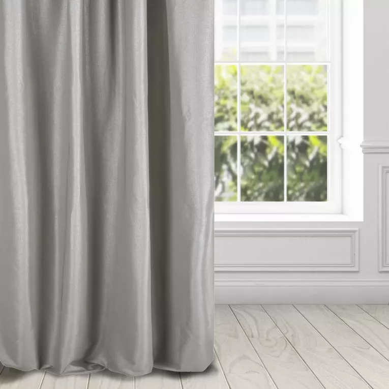 Zasłona ciemnobeżowa z tkaniny lureksowej 140x270 taśma - AGGIE