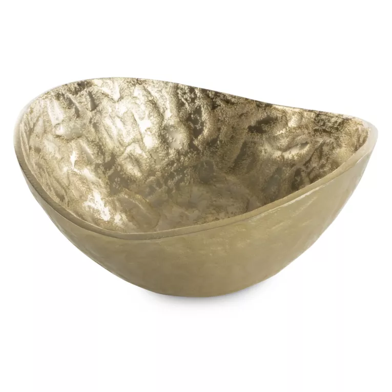Metalowa misa PEDRO o falujących brzegach złota