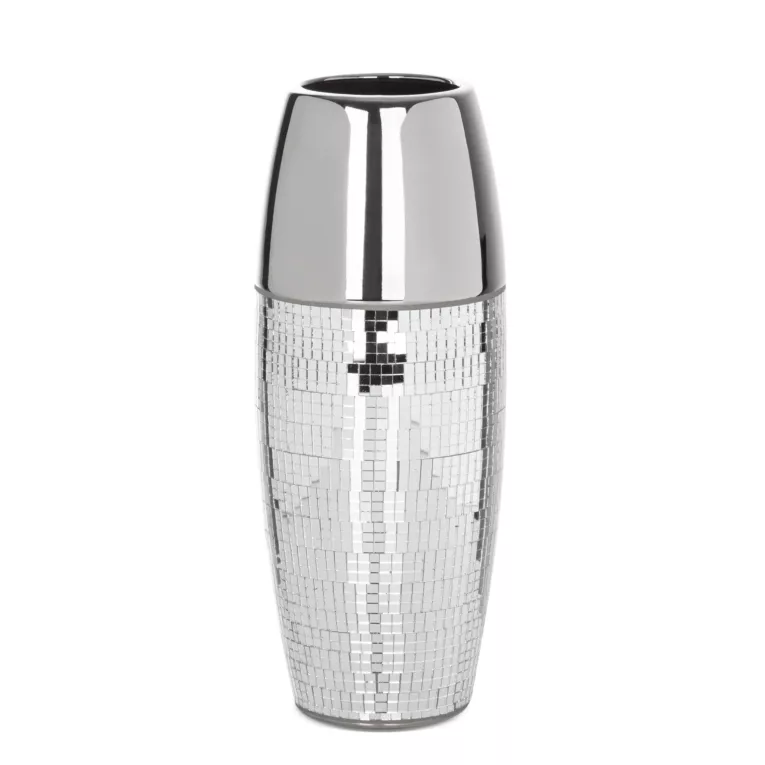 Wazon ceramiczny MIRONA zdobiony drobnymi witrażowymi lusterkami