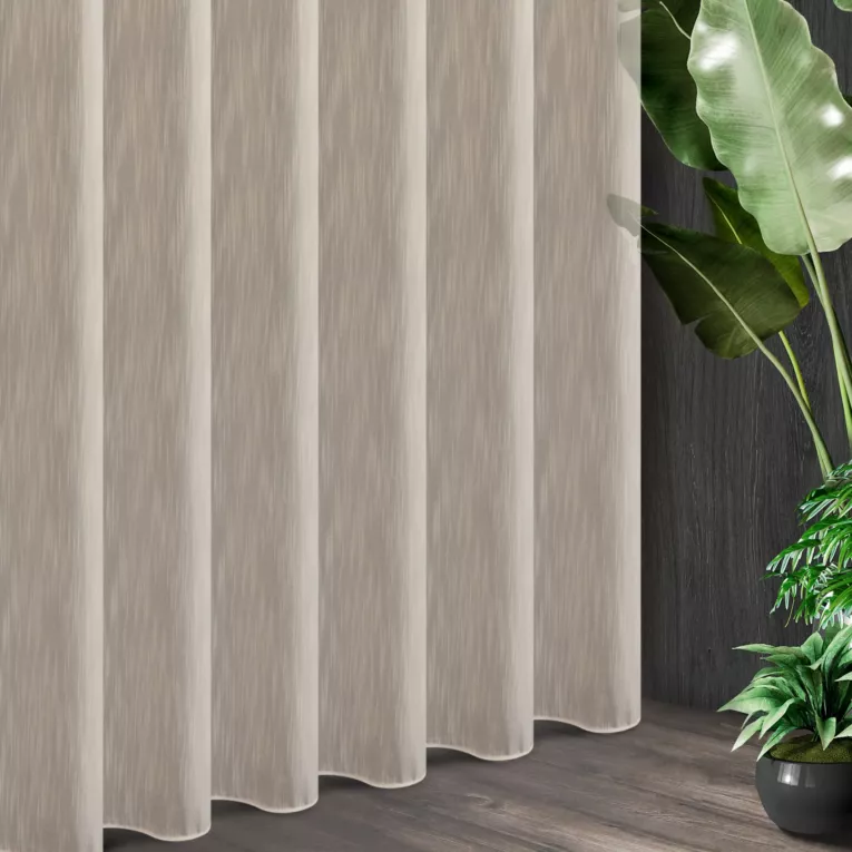 Tkanina firanowa, matowa, półprzezroczysta, z efektem deszczyku