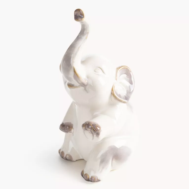 Figurka dekoracyjna słoń kremowa 13x9x23 cm AVANI