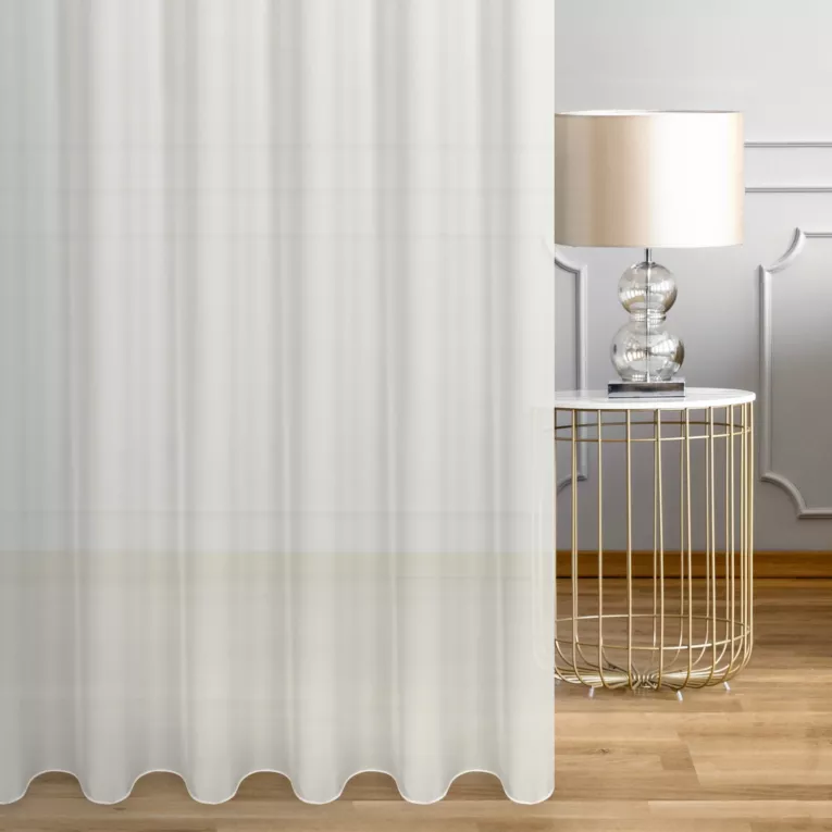 Tkanina firanowa, gładka, matowa żorżeta, wykończona obciążnikiem