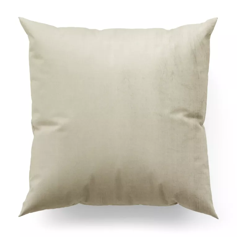 Poszewka szyta jasnobeżowa z miękkiej tkaniny welwetowej