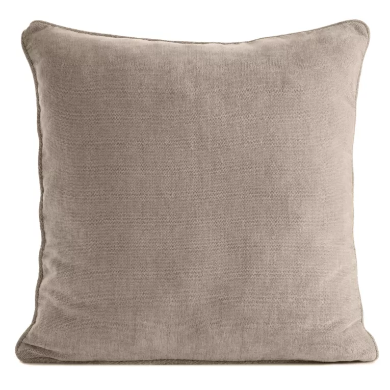 Poszewka na poduszkę 45x45 cm beżowa z szenilowej tkaniny - VANI