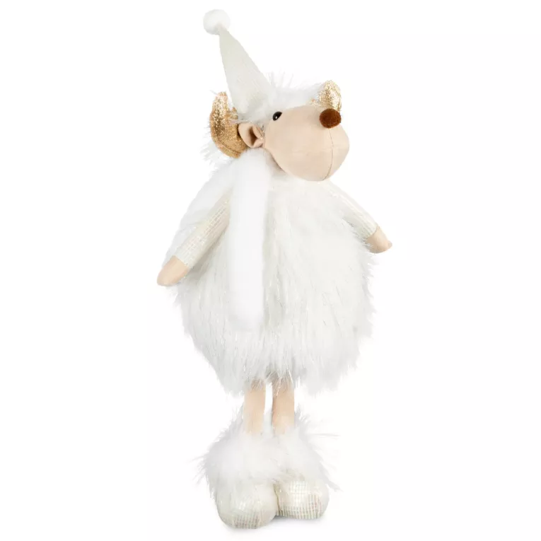 Figurka świąteczna RENIFER w zimowym stroju z miękkich tkanin