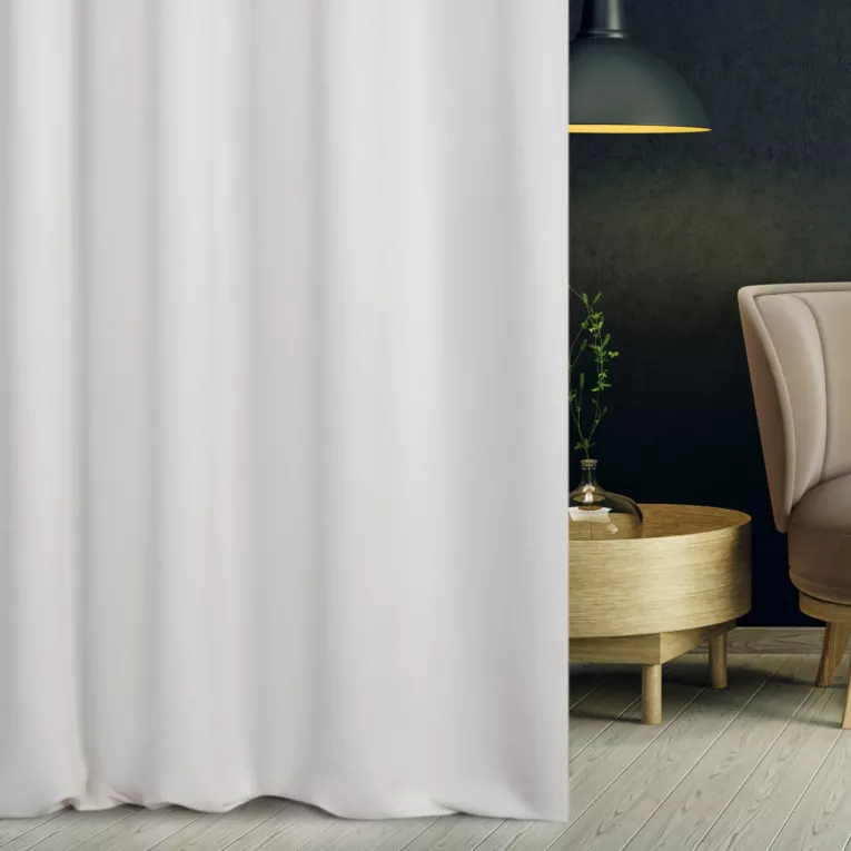 Zasłona szyta na taśmie 5 cm STYLE kremowa o naturalnym charakterze, z widocznym, ozdobnym splotem