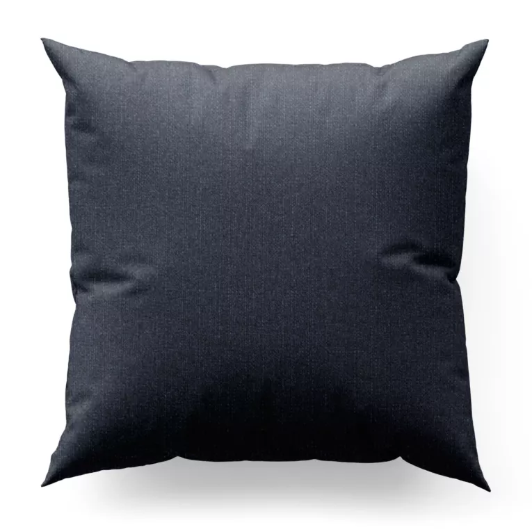 Poszewka szyta granatowa z tkaniny o naturalnym splocie w stylu eko